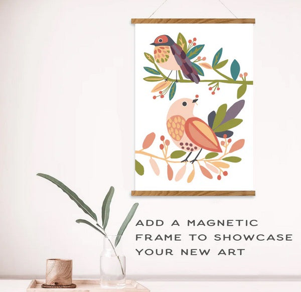 Birds on a Branch Meditative Art Paint by Number Kit with Frame