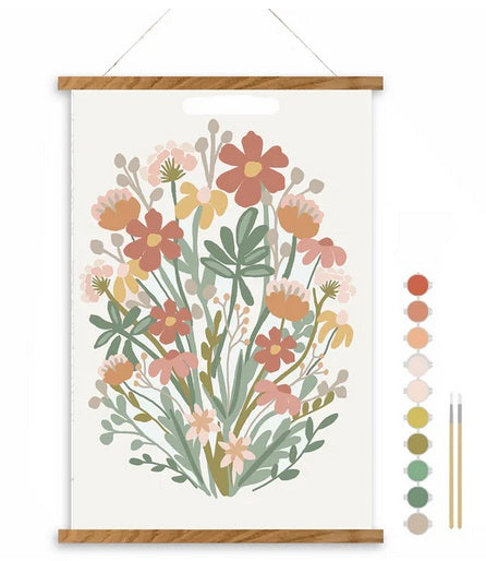 Wildflowers Meditative Art Pain by Number Kit with Frame