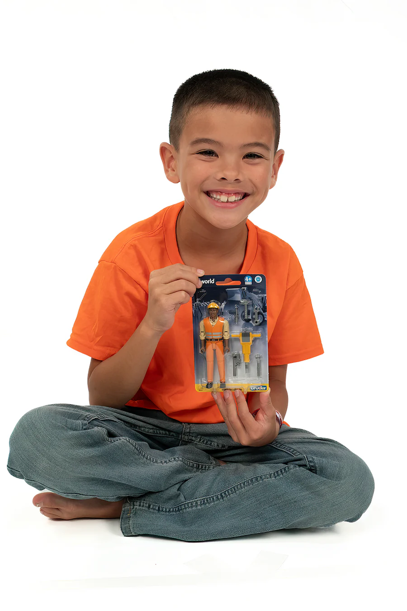 Bruder Construction Worker with Accessories - Medium Skin Tone