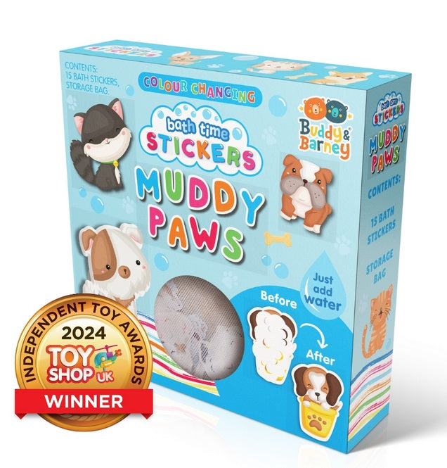 Muddy Paws Color Changing Foam Bath Stickers