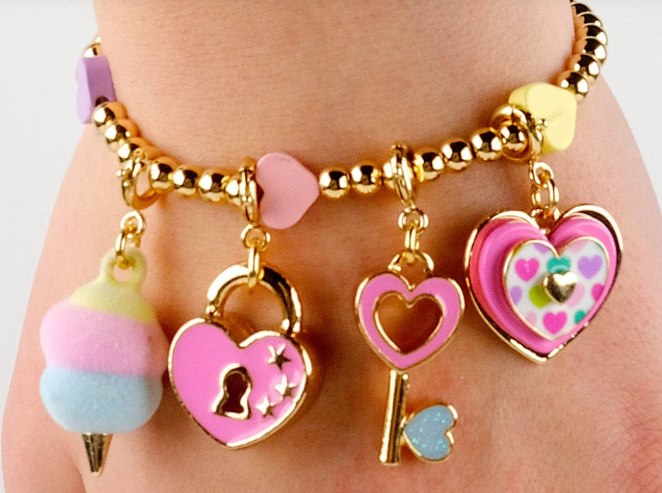 Gold Heart Lock Charm