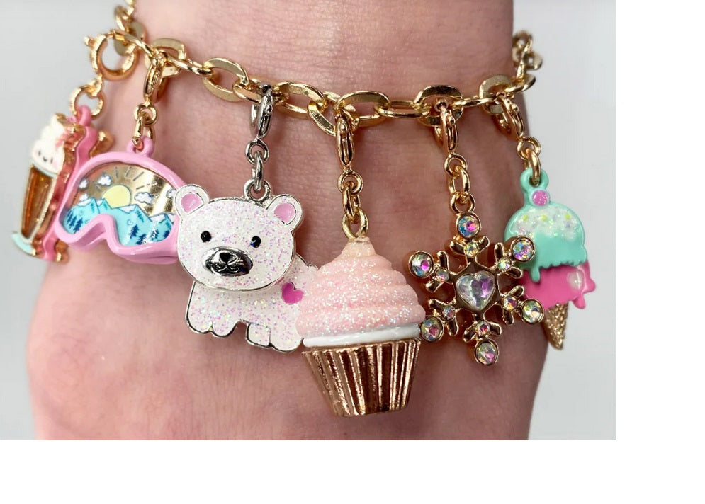 Swivel Glitter Polar Bear Charm