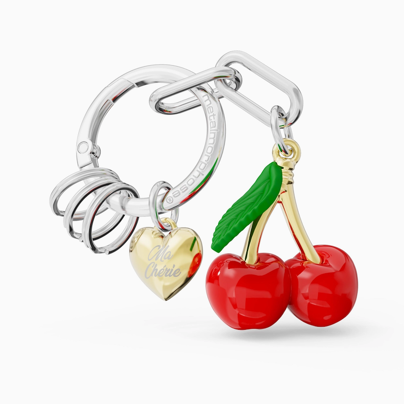 Cherries & Heart Keycharm