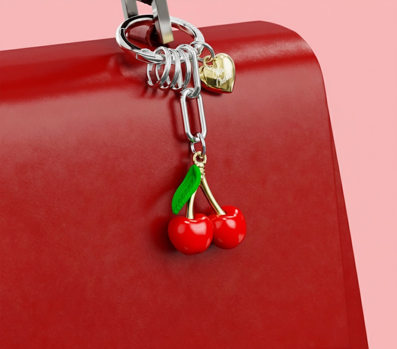 Cherries & Heart Keycharm
