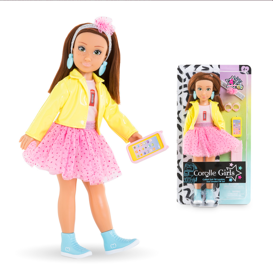  Corolle Girls Luna Shopping Surprise Set Fashion Doll and  6-Piece Accessory Set, for Kids Ages 4 Years and up : Toys & Games