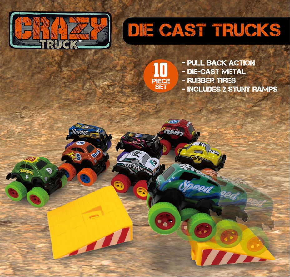 Crazy Truck Die Cast Pull Back Truck Set