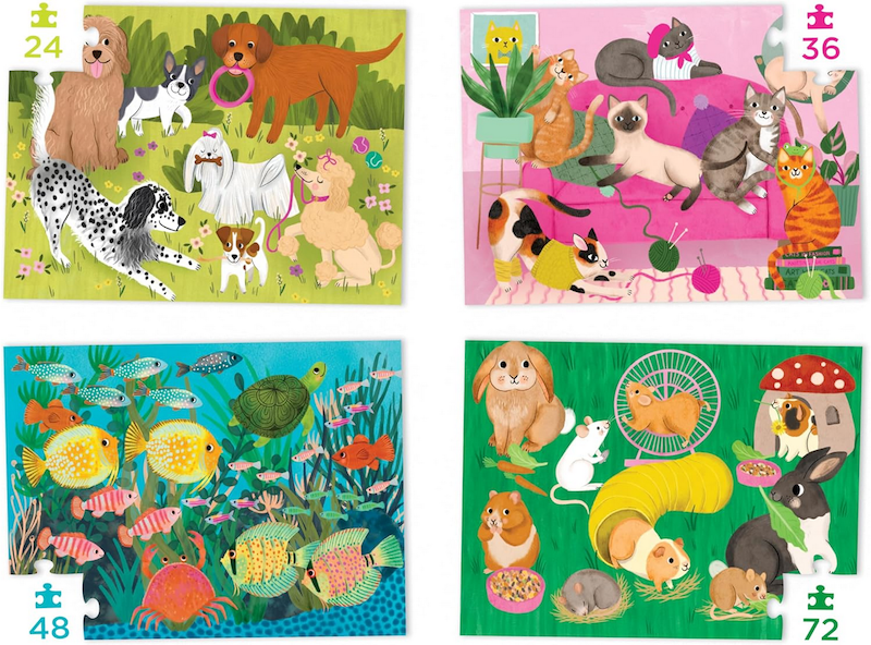 Four Playful Pets Puzzles