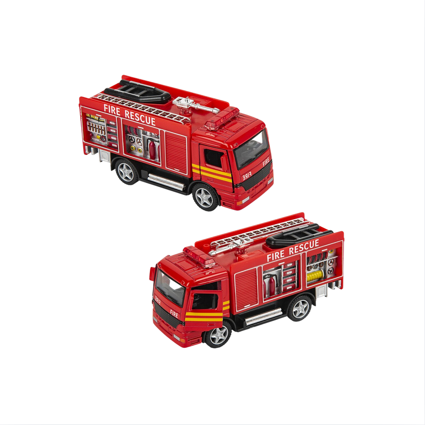 Diecast Pull Back Fire Rescue Engine