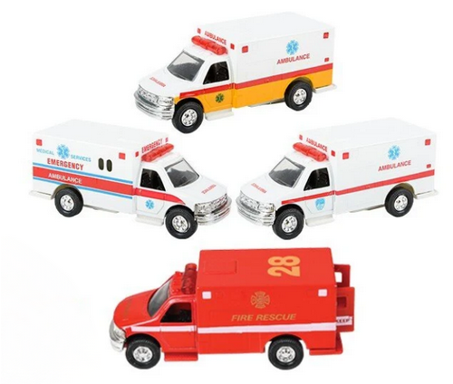 Diecast Pull Back Rescue Ambulance
