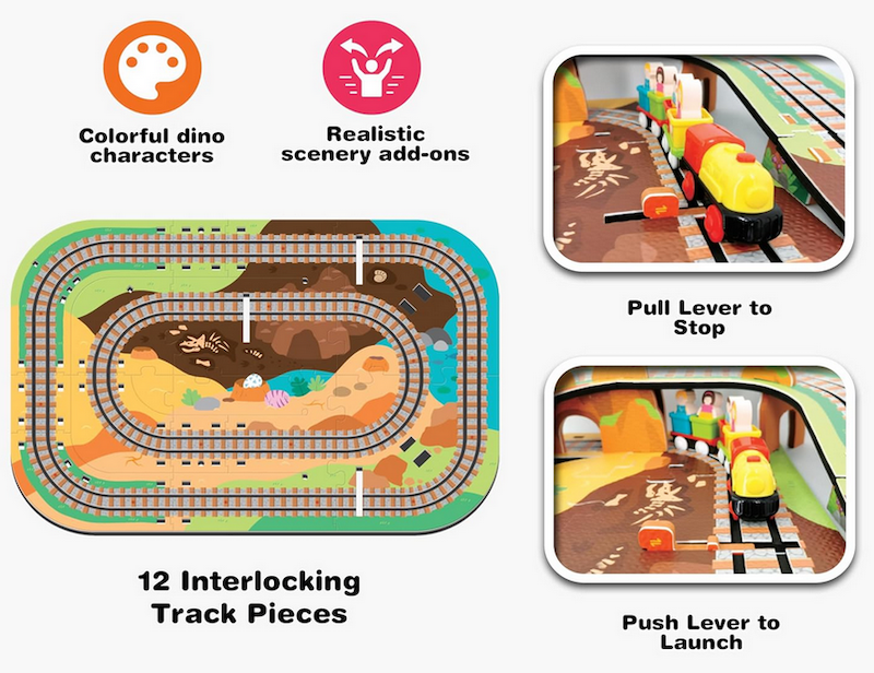 Dino Park Deluxe Train Puzzle Playset