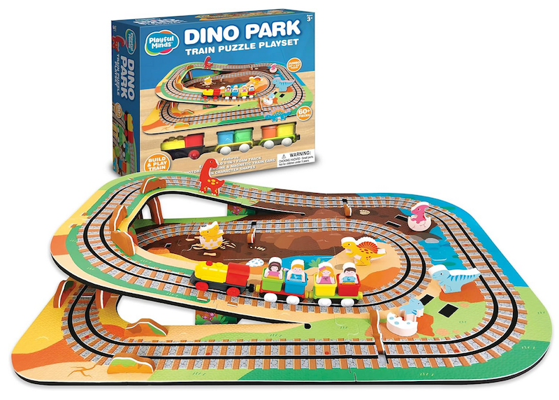 Dino Park Deluxe Train Puzzle Playset
