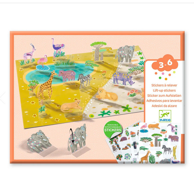 Animals Lift Up Stickers Set