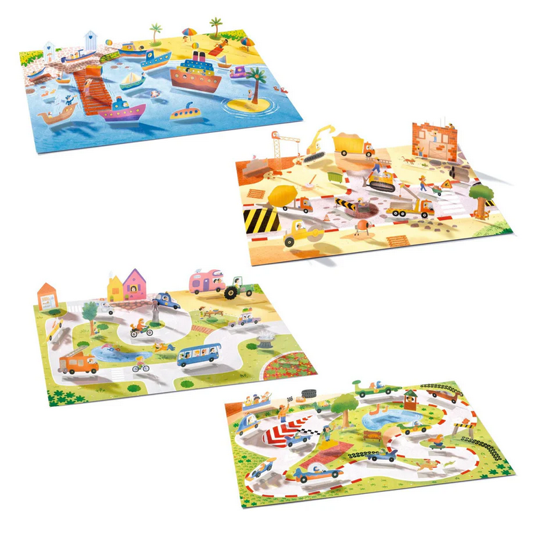 Vehicles Lift Up Stickers Set