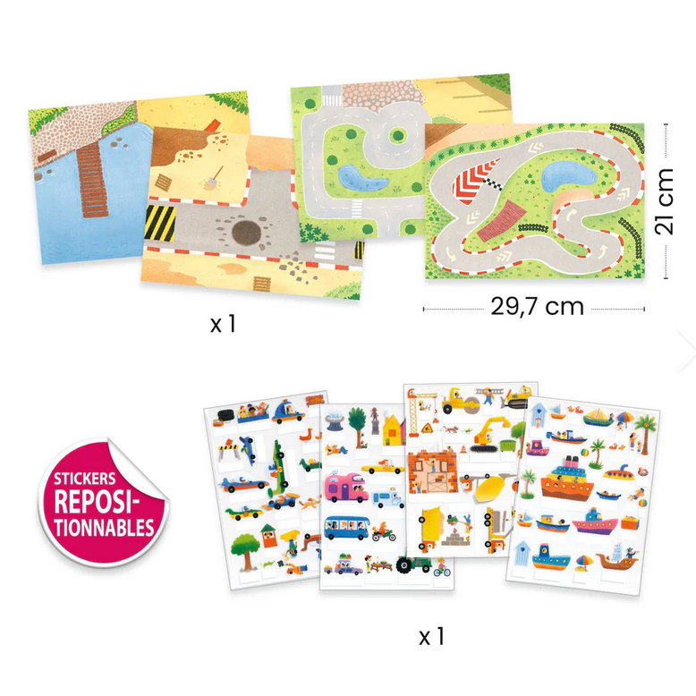 Vehicles Lift Up Stickers Set