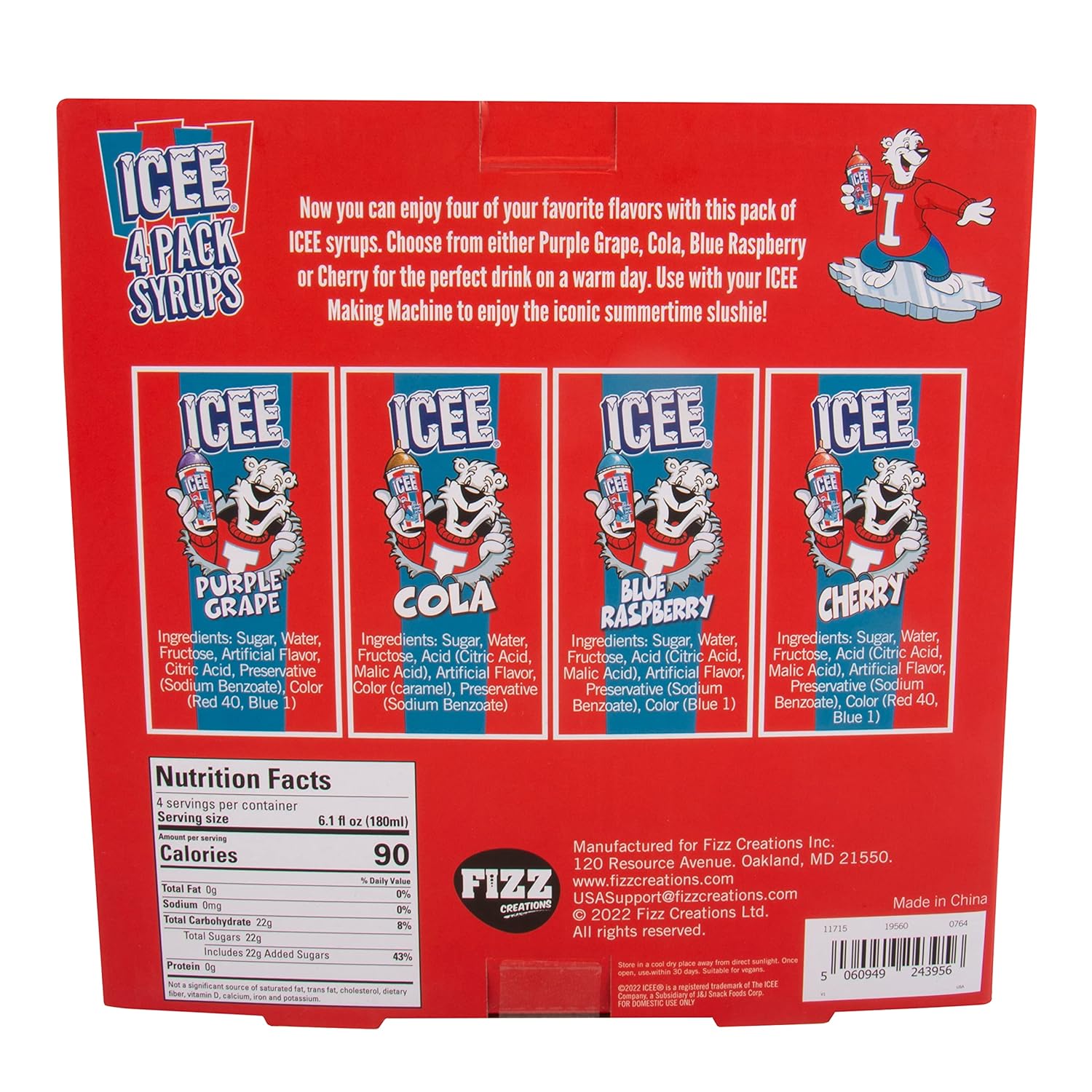 ICEE Syrup 4 Pack