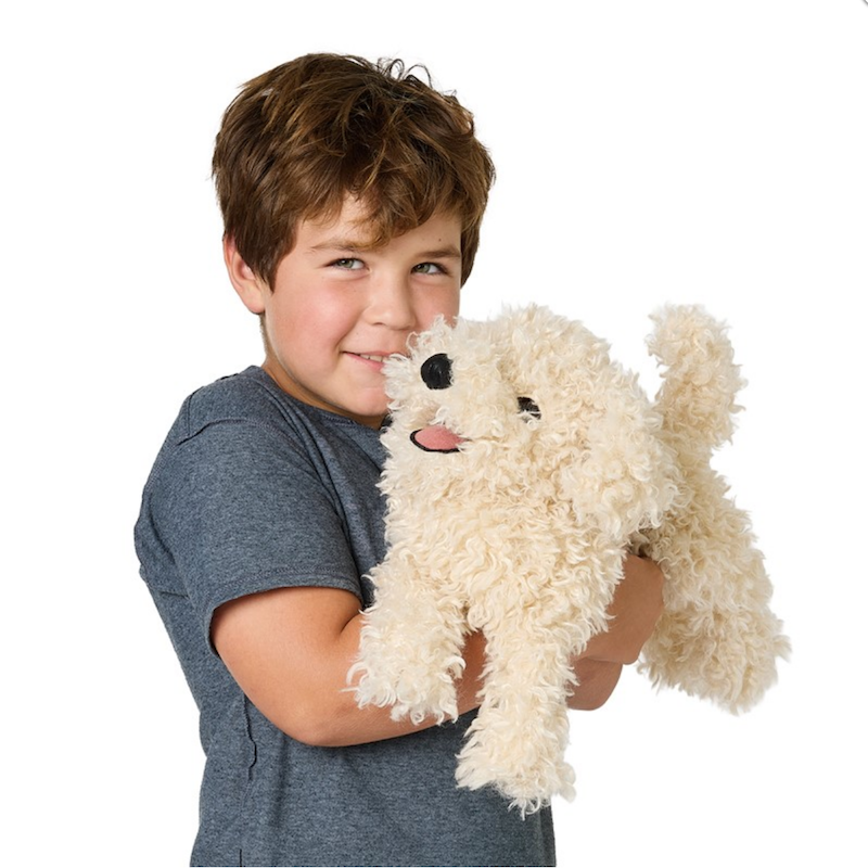 White Poodle Puppy Puppet