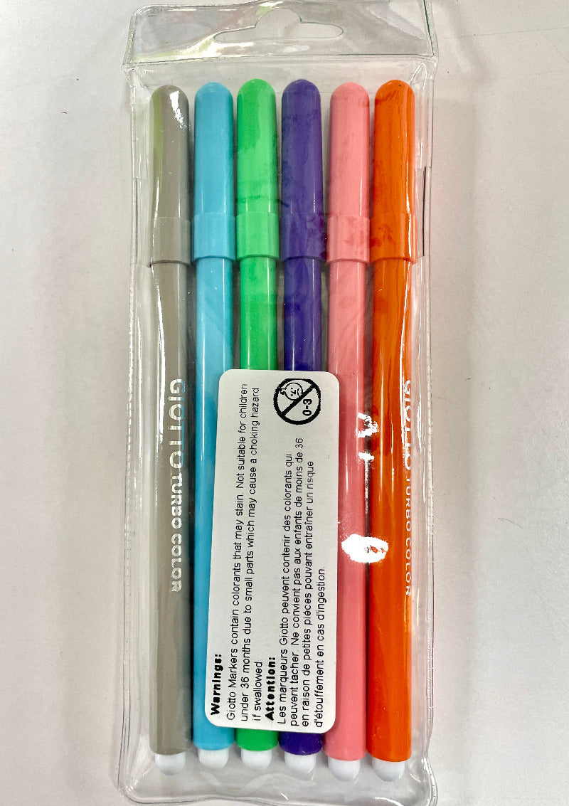 Water-Based Markers - 6 Pack Brights