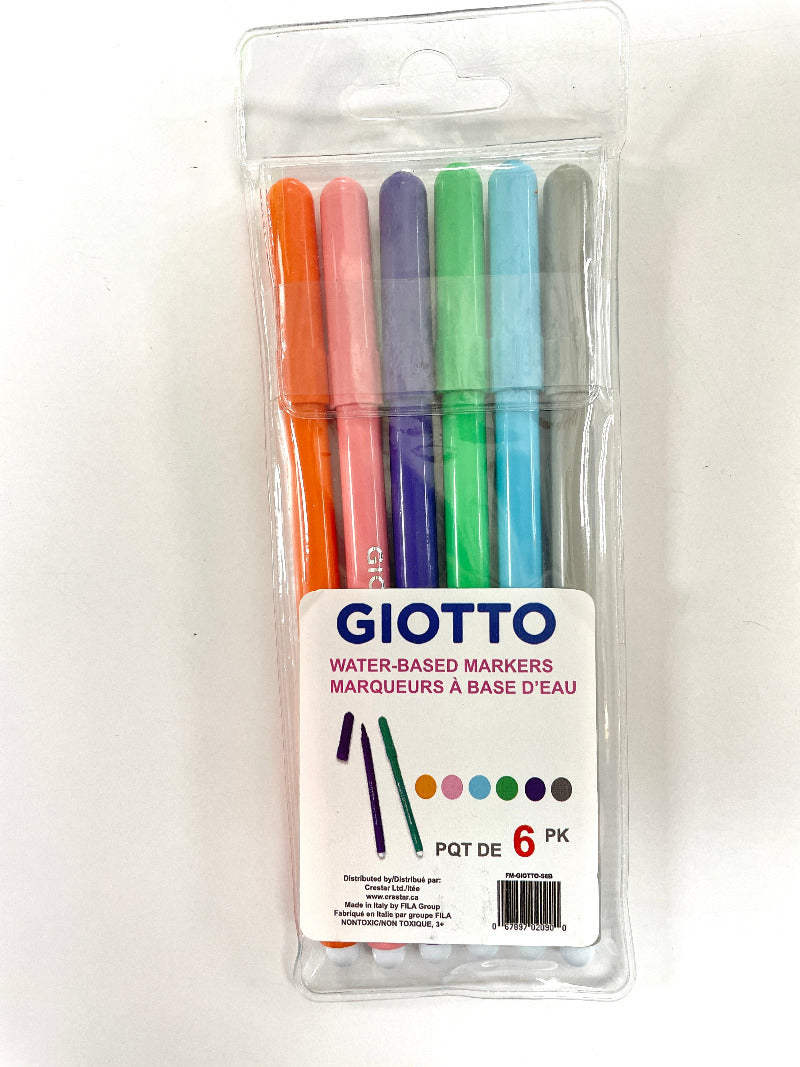 Water-Based Markers - 6 Pack Brights