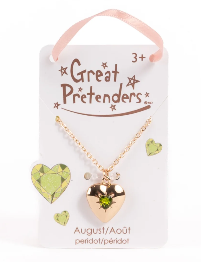 August Birthstone Heart Locket