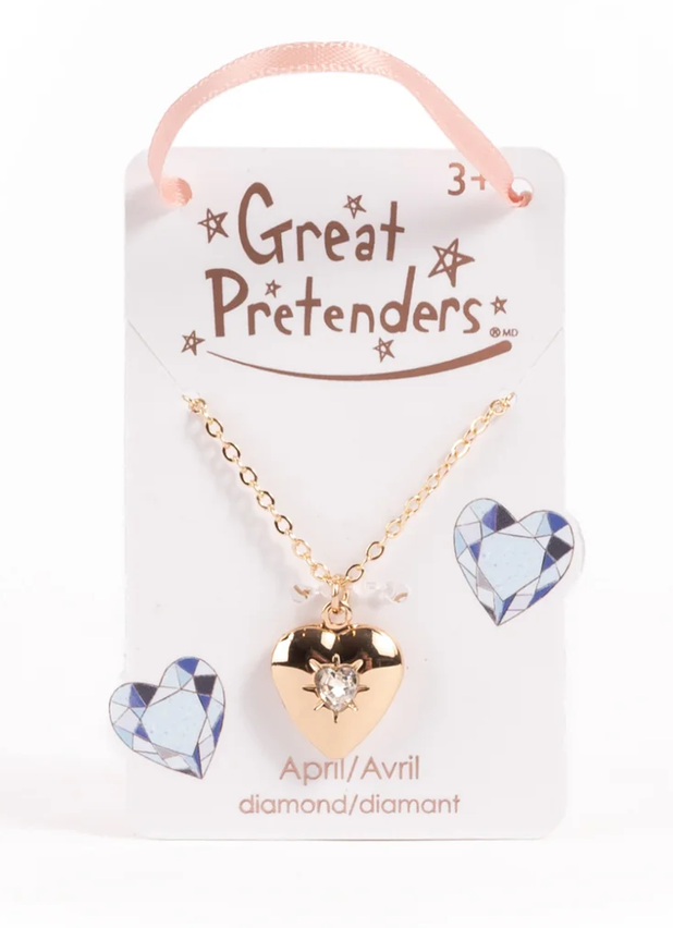 April Birthstone Heart Locket