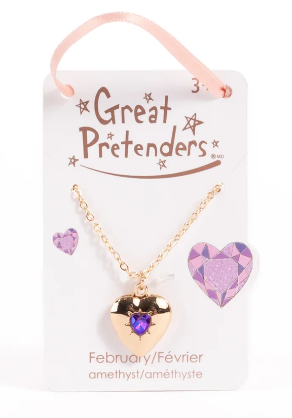 February Birthstone Heart Locket