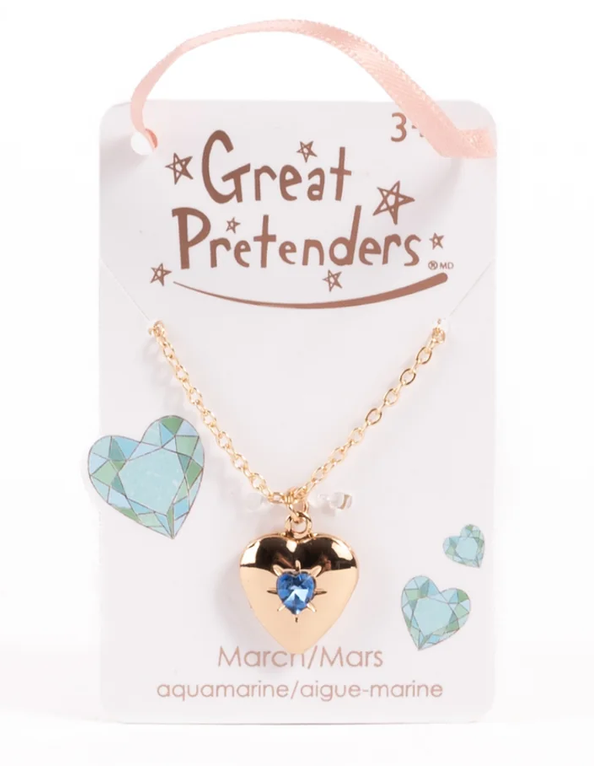 March Birthstone Heart Locket