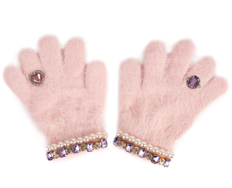 Boujee Bijou Gloves, Light Pink