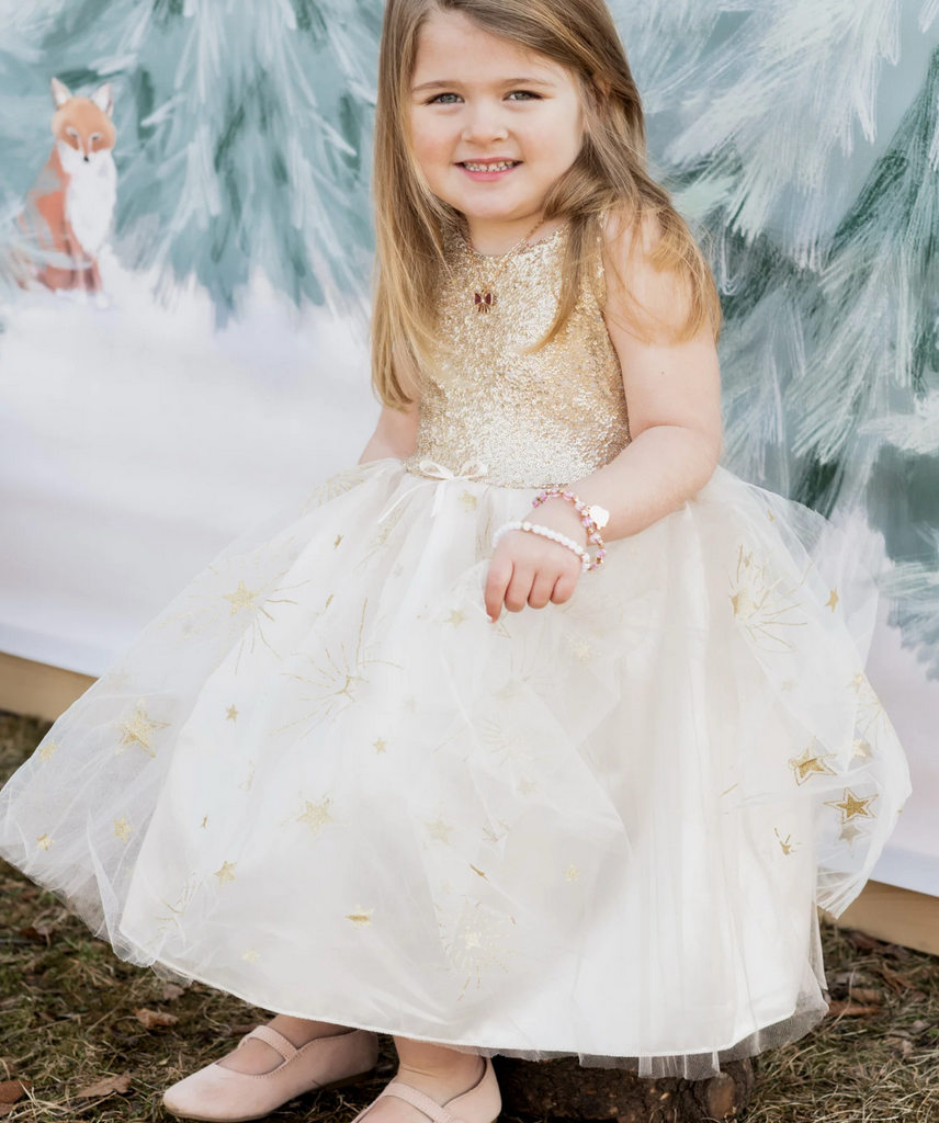 Golden Glam Party Dress, Size 5-6
