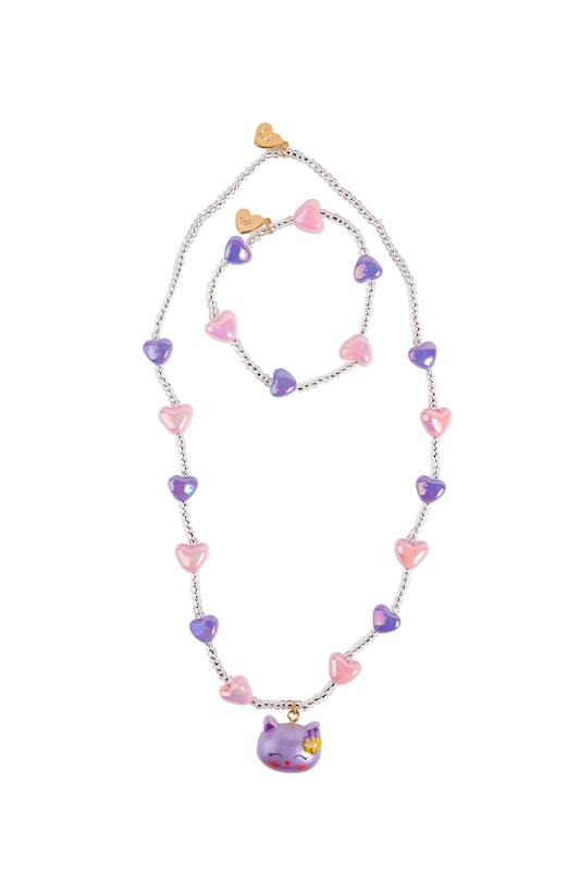 Lovely Kitty Necklace & Bracelet Set