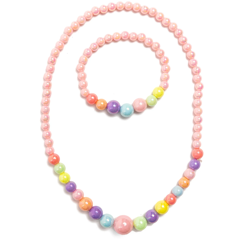 Pearly Pastel Necklace and Bracelet Set