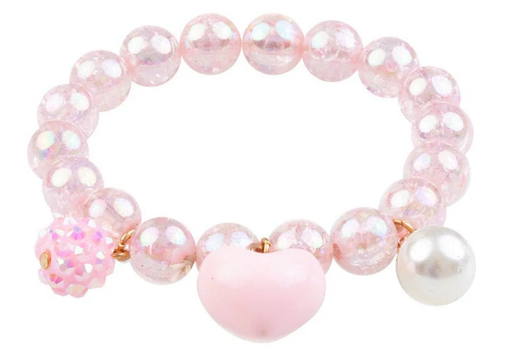 Pink Heart Bobble Bracelet