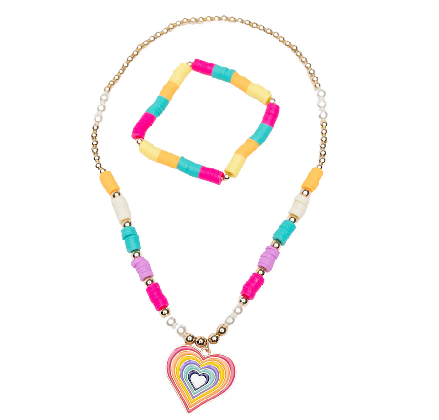 Rainbow Love Necklace/ Bracelet Set