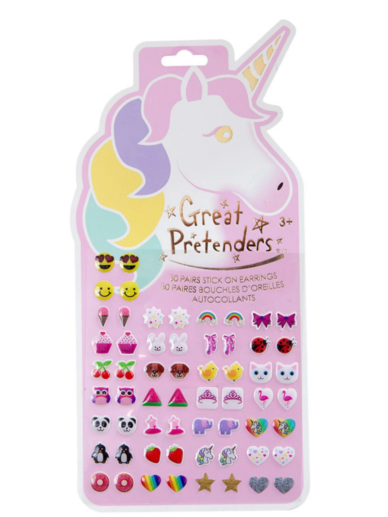 Unicorn Sticker Earrings, 30 Pair Set