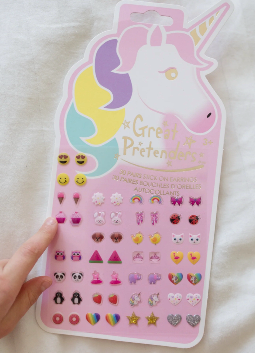 Unicorn Sticker Earrings, 30 Pair Set