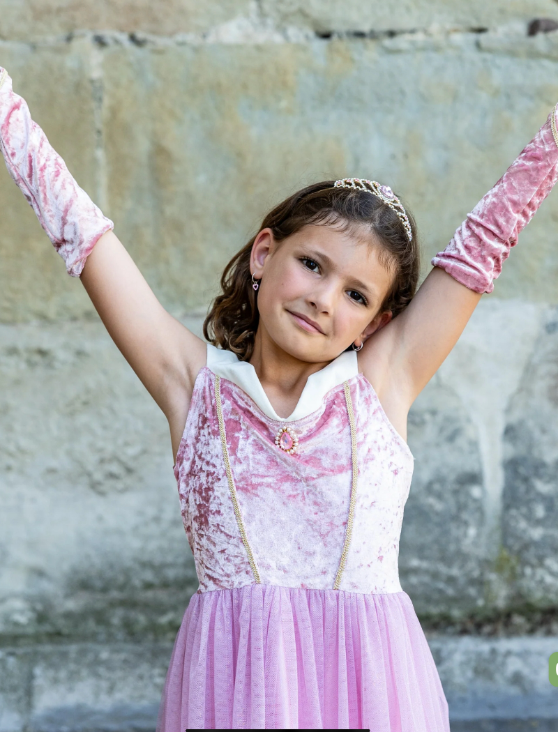 Velvety Soft Sleeping Sweetheart Princess Gown with Arm Warmers, Size 3-4