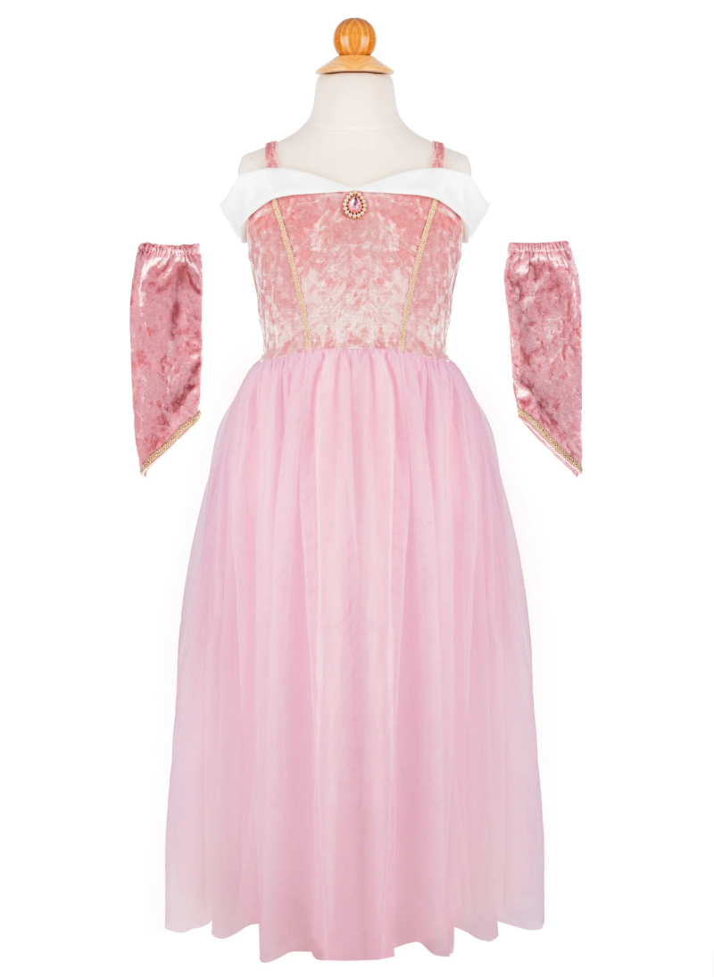 Velvety Soft Sleeping Sweetheart Princess Gown with Arm Warmers, Size 3-4