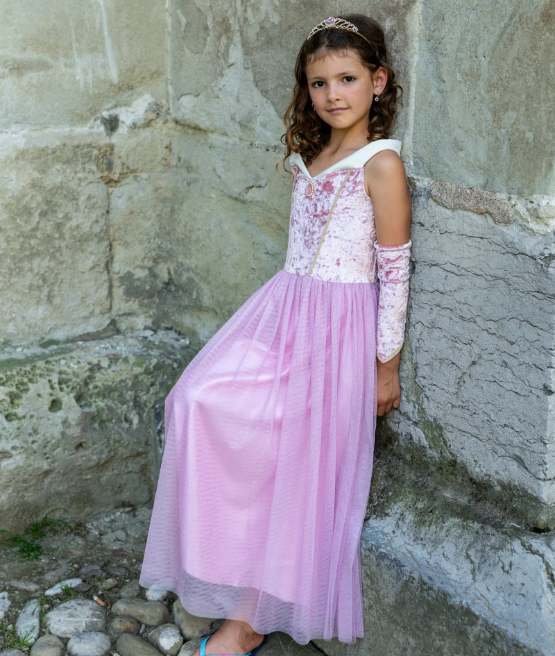 Velvety Soft Sleeping Sweetheart Princess Gown with Arm Warmers, Size 3-4