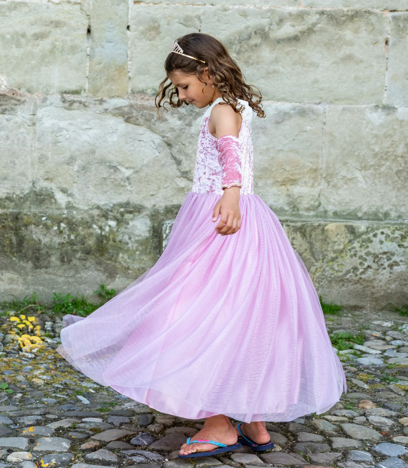 Velvety Soft Sleeping Sweetheart Princess Gown with Arm Warmers, Size 3-4