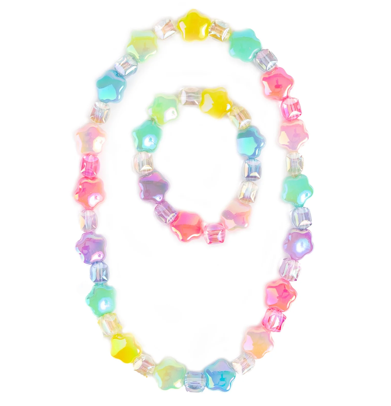 Wish Upon a Rainbow Star Necklace & Bracelet Set