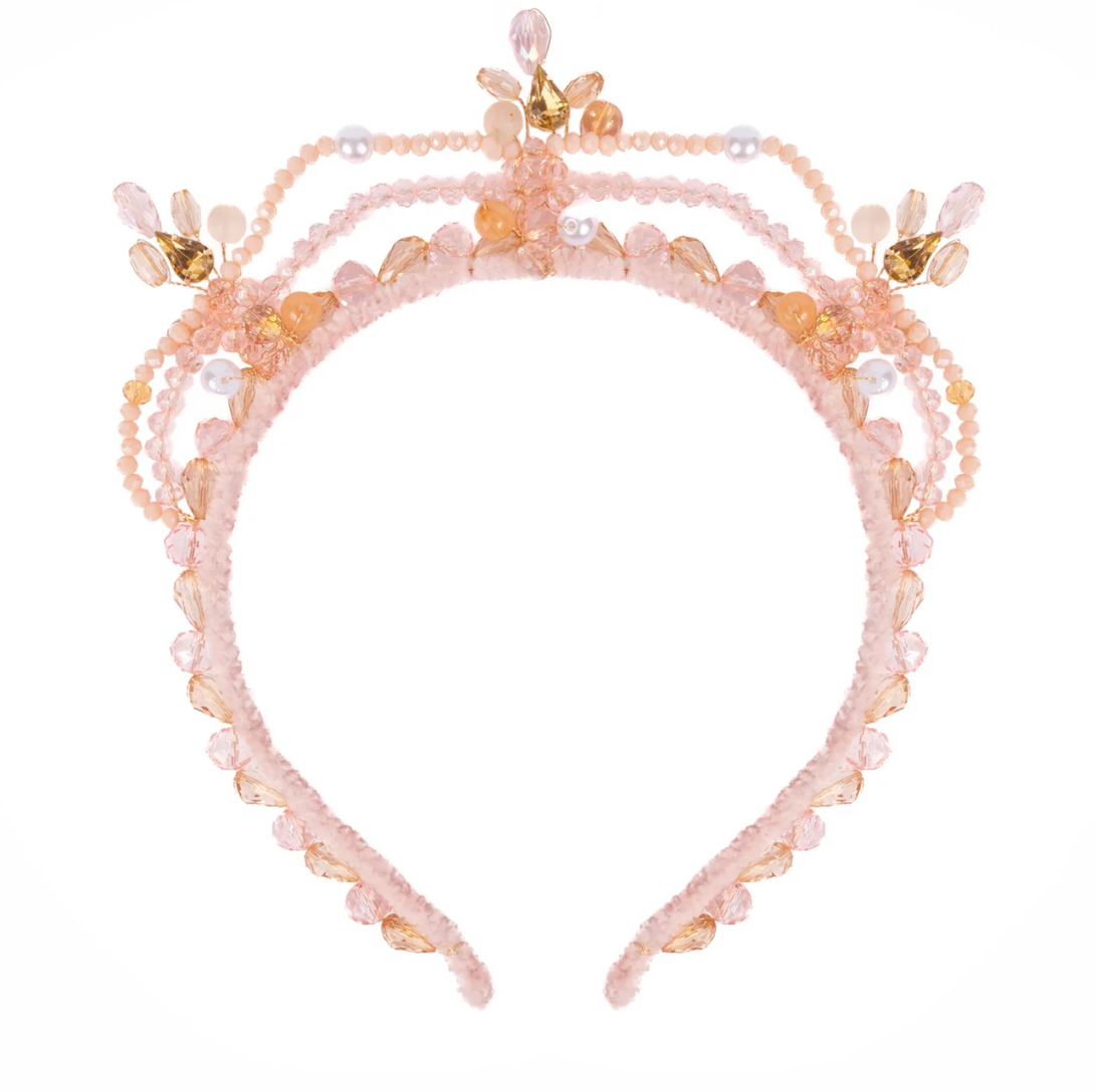 Blushing Crystals Beaded Tiara