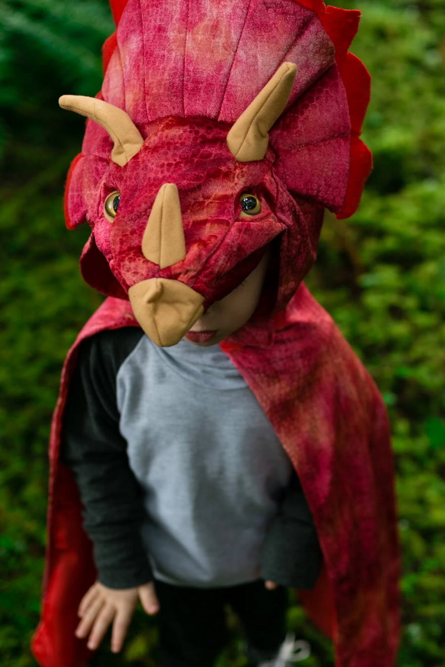 Triceratops Hooded Cape, Size 4-5