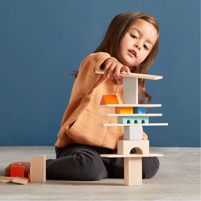 Colored Building Blocks 85 Piece Set