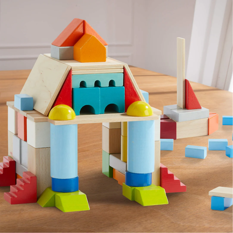 Colored Building Blocks 85 Piece Set