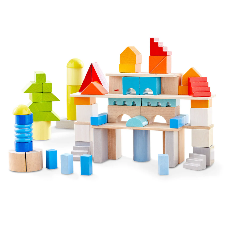 Colored Building Blocks 85 Piece Set