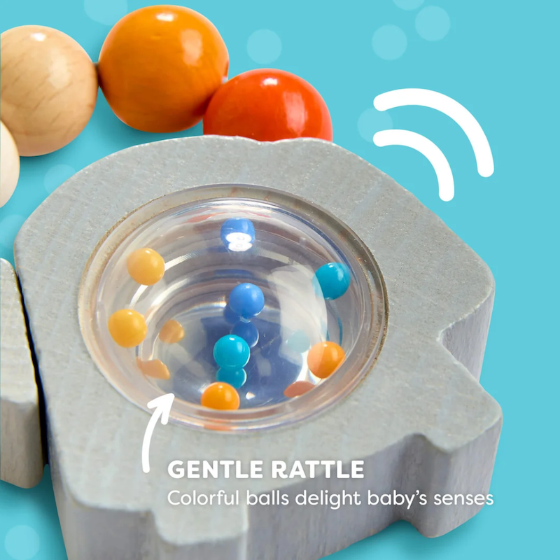 Wooden Elephant Rattle Grasping Toy
