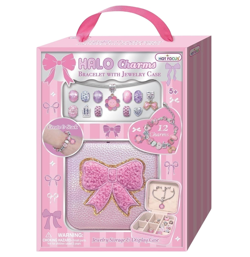 Bowtiful Halo Charms Bracelet & Jewelry Case Set
