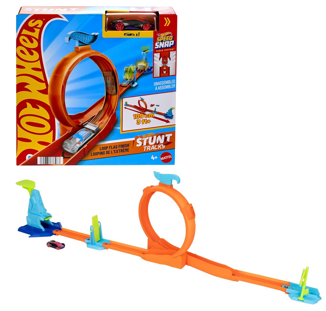 Hot Wheels Stunt Tracks Loop Flag Finish