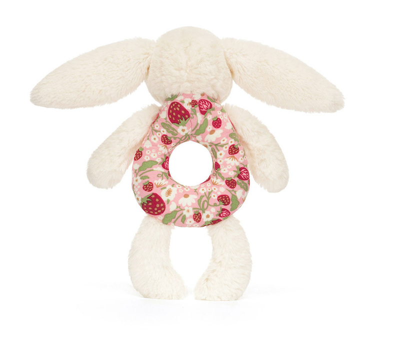 Blossom Cream Bunny 'Berry' Ring Rattle