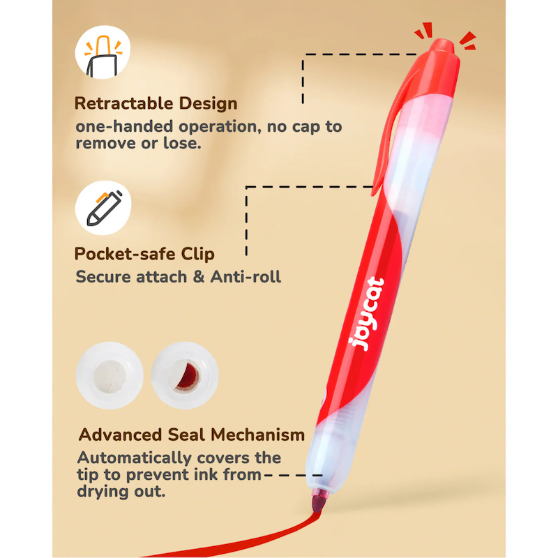 Press & Draw Retractable Washable Markers - 20 Pc Set