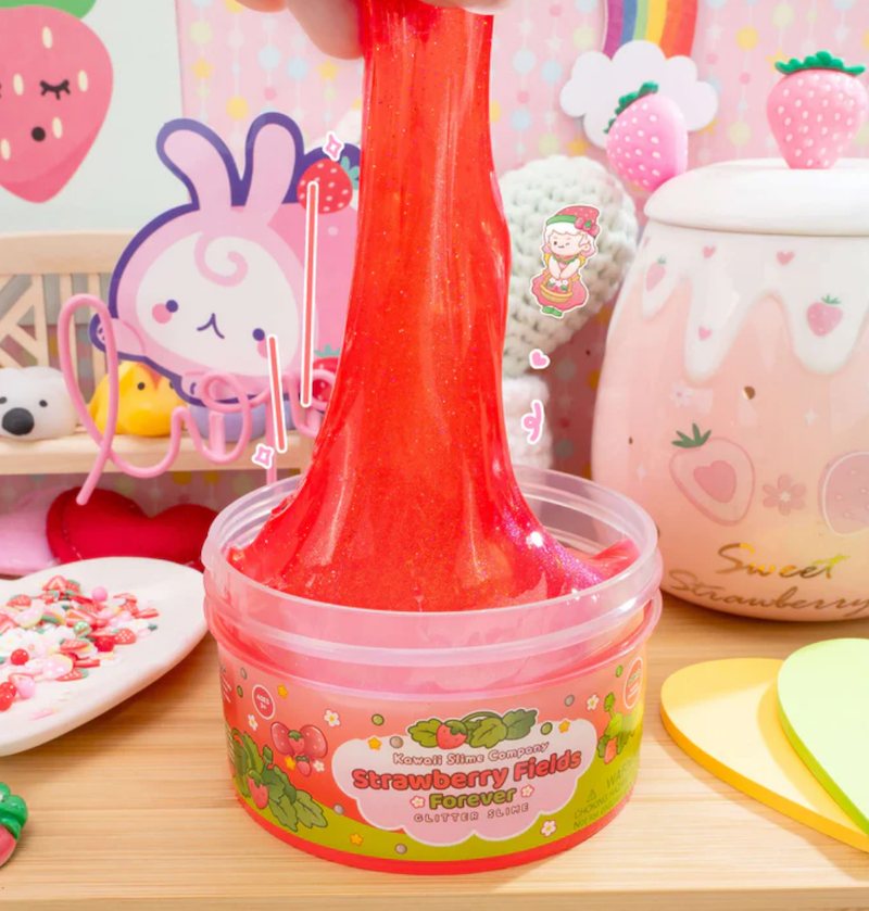 Strawberry Filed Forever Glitter Dome Slime